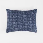 Amity home luna quilt in indigo   geometric floral pattern