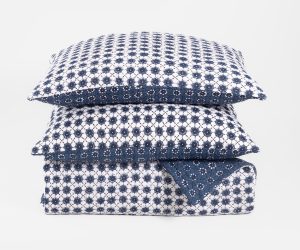 Amity home luna quilt in indigo   floral quilted pattern