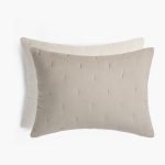 Amity Home Cartwright Quilt in Ivory/Natural - Vertical Stitching