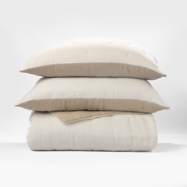 Amity Home Cartwright Quilt in Ivory/Natural - Subtle Tufted Stitching