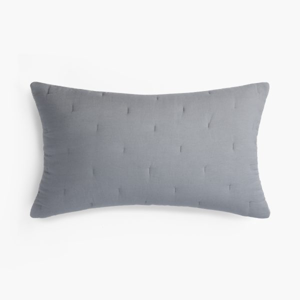 Amity home cartwright sham in neutral grey   subtle quilted texture