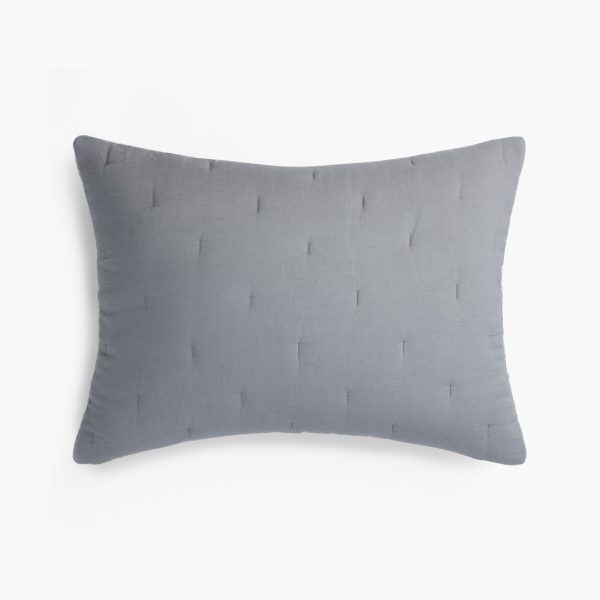 Amity home cartwright sham in neutral grey   vertical quilting