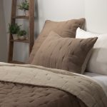 Amity home cartwright quilt in walnut brownnatural   soft quilted texture