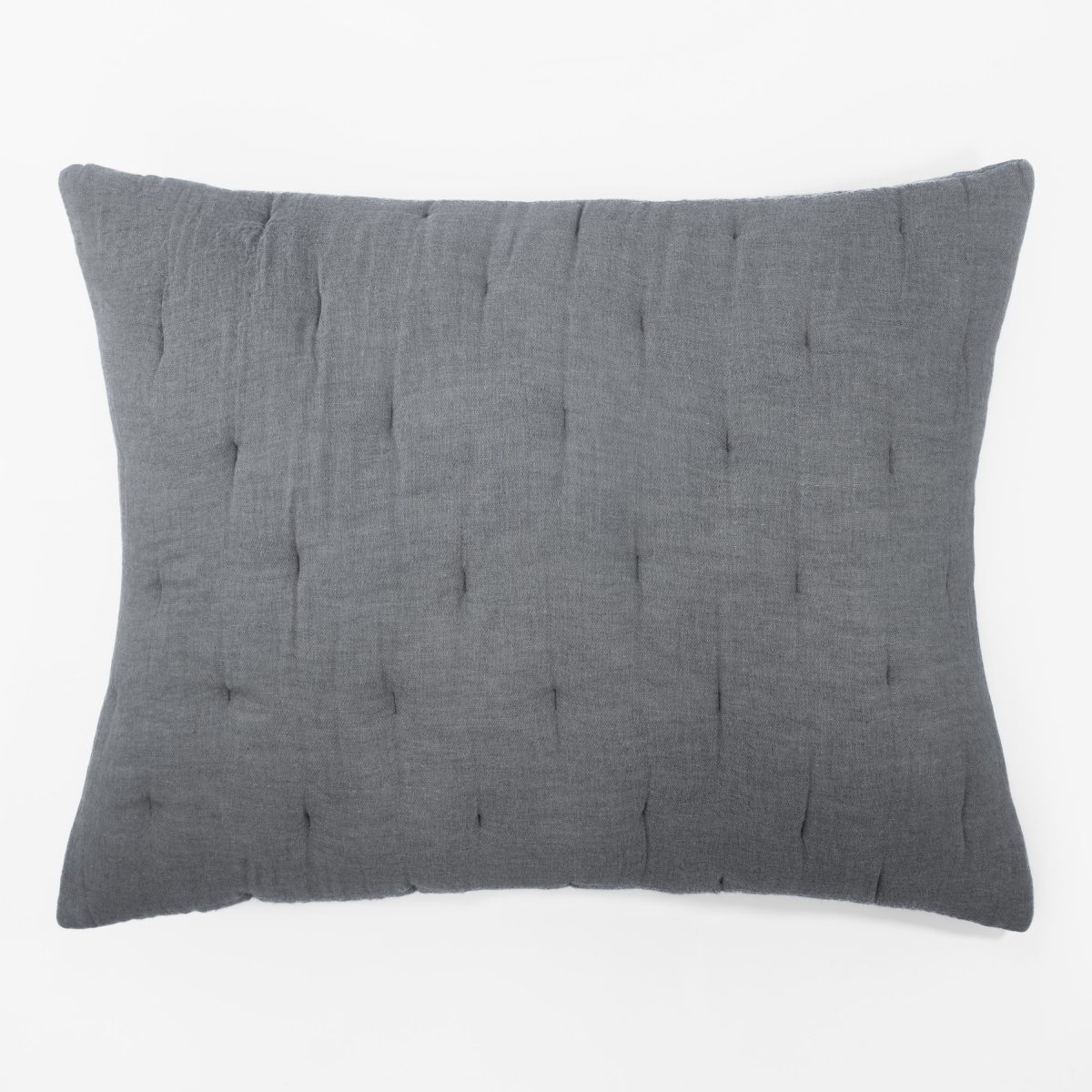 Amity home dalton sham in flannel grey   hand quilted texture