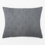 Amity home dalton sham in flannel grey   hand quilted texture