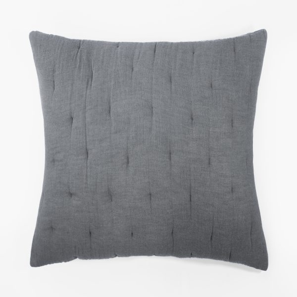 Amity home dalton sham flannel grey euro   soft quilted texture