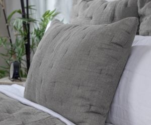 Amity home dalton quilt in ash grey   quilted texture