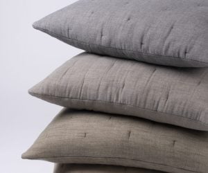 Amity home dalton sham in natural   quilted linen texture