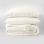 Amity home baldwin quilt in ivory   channel stitched texture