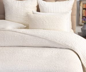 Amity home baldwin quilt in ivory   textured channel stitch