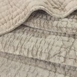 Amity home baldwin quilt in oyster   puckered quilted texture
