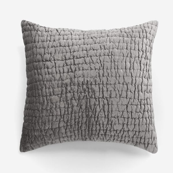 Amity home baldwin sham in ash grey   ruched fabric texture