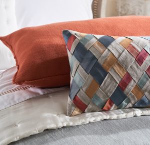 Amity home starla silk x long bolster in rust   fringed edges