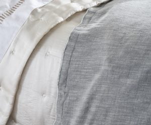 Amity home fairchild  harlow collection in white cream blue grey   quilted  textured