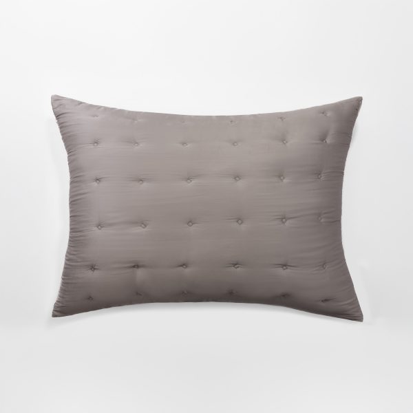 Amity home fairchild sham in ash grey   quilted texture