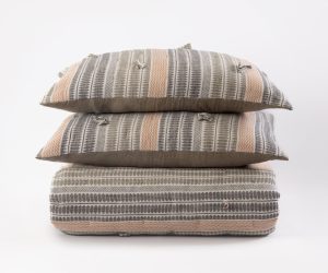 Amity home redford quilt in grey  peach   woven geometric pattern