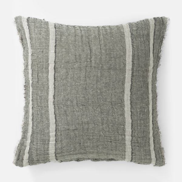 Amity home akin sham in kale striped   textured weave
