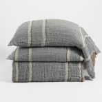Amity home akin coverlet in limestone   striped crinkled texture