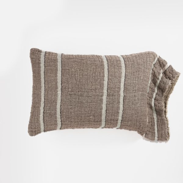 Amity home akin sham in saddle   textured stripe design