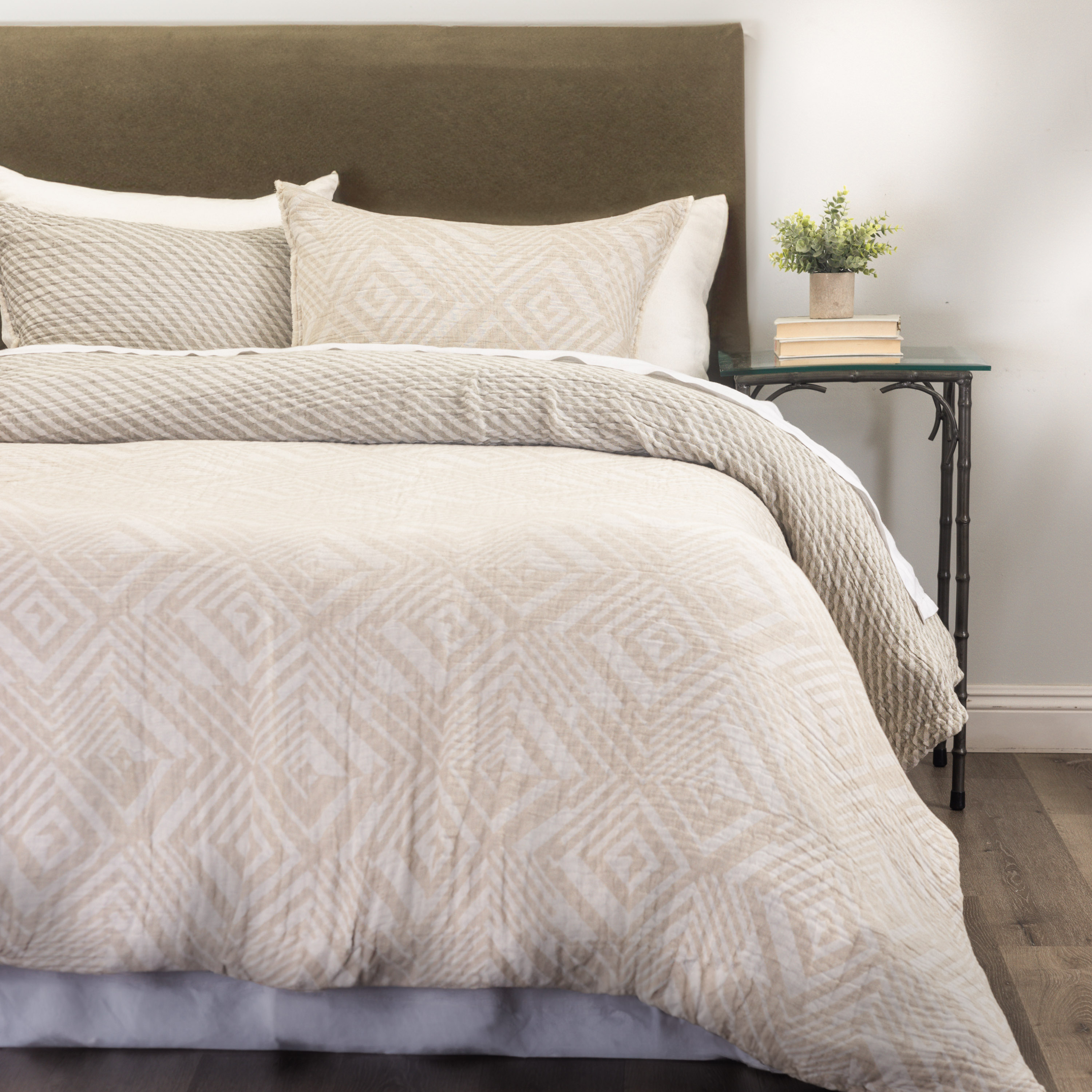 Amity Home Gibbons Coverlet in Natural - Geometric Pattern