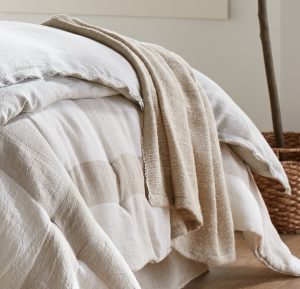 Amity home smith coverlet in natural stripe   quilted texture