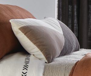 Amity home cleary bolster in charcoal   multi tone ribbed design