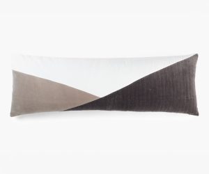 Amity home cleary bolster in charcoal   geometric ribbed texture
