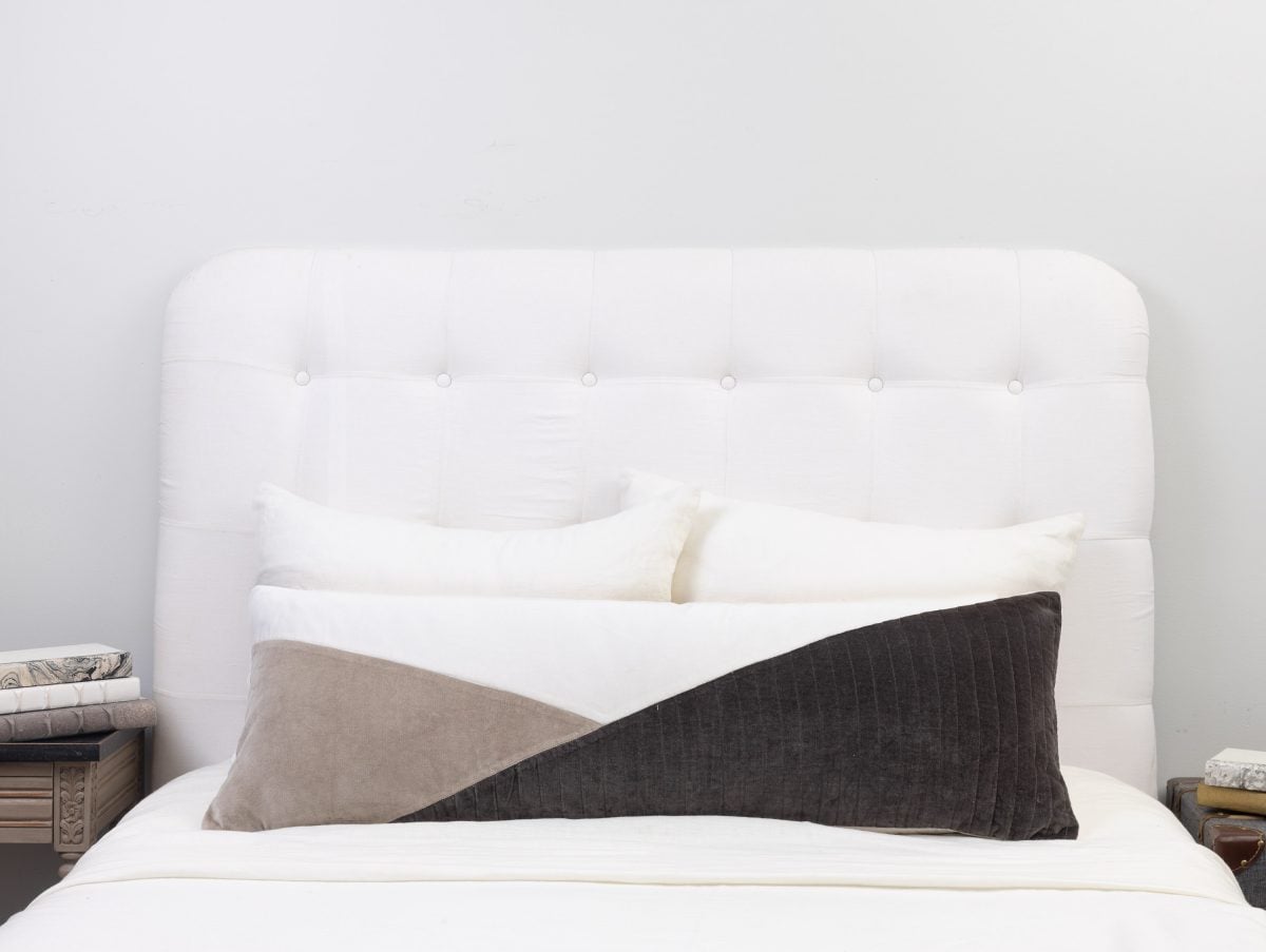 Amity home cleary bolster in charcoal   geometric color block design