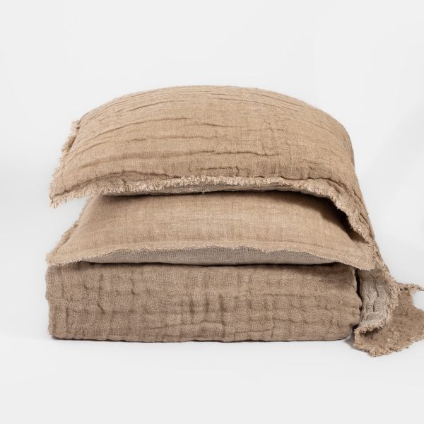 Amity Home Ashford Coverlet in Natural - Crinkled Gauze Texture