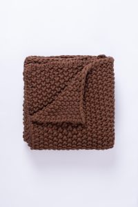 Amity home harrison throw in saddle   chunky knit texture