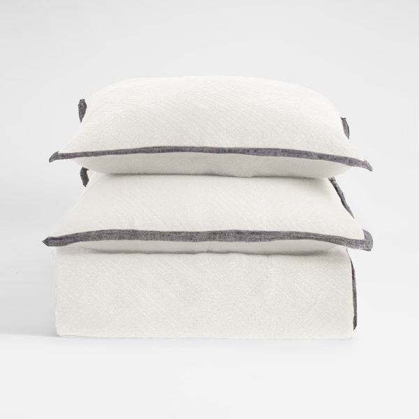 Amity Home Mateo Coverlet in Ivory - Subtle Geometric Texture