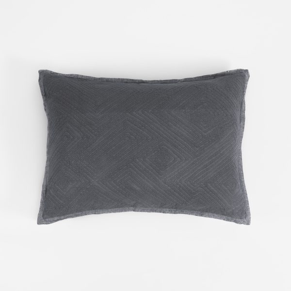 Amity home mateo sham in grey   textured geometric pattern