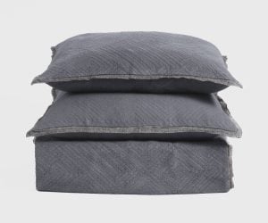 Amity home mateo coverlet in grey   textured chevron pattern