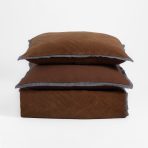 Amity home mateo coverlet in saddle   chevron pattern with grey trim