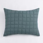 Amity home spencer sham in mineral   grid stitched texture