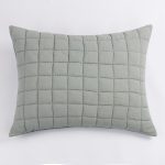 Amity home spencer sham in mineral   quilted square pattern