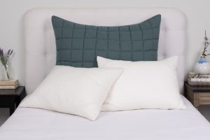 Amity home spencer sham in mineral   quilted grid pattern