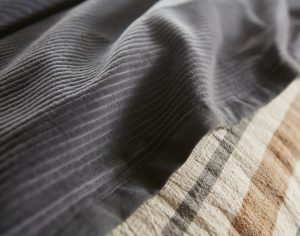 Amity home saunders coverlet in steel blue   soft ribbed texture