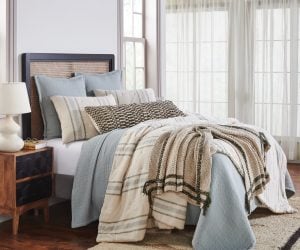 Amity home collins quilt in limestone   soft gauze texture