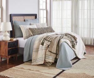 Amity home collins quilt in limestone   subtle textured finish