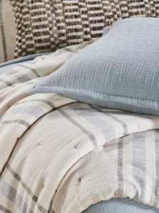 Amity home malvern coverlet in mineral   striped pattern