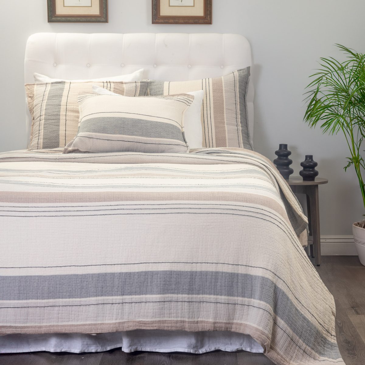 Amity home meyers coverlet in ochre   striped texture