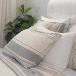 Amity home meyers coverlet in ochre   striped gauze texture