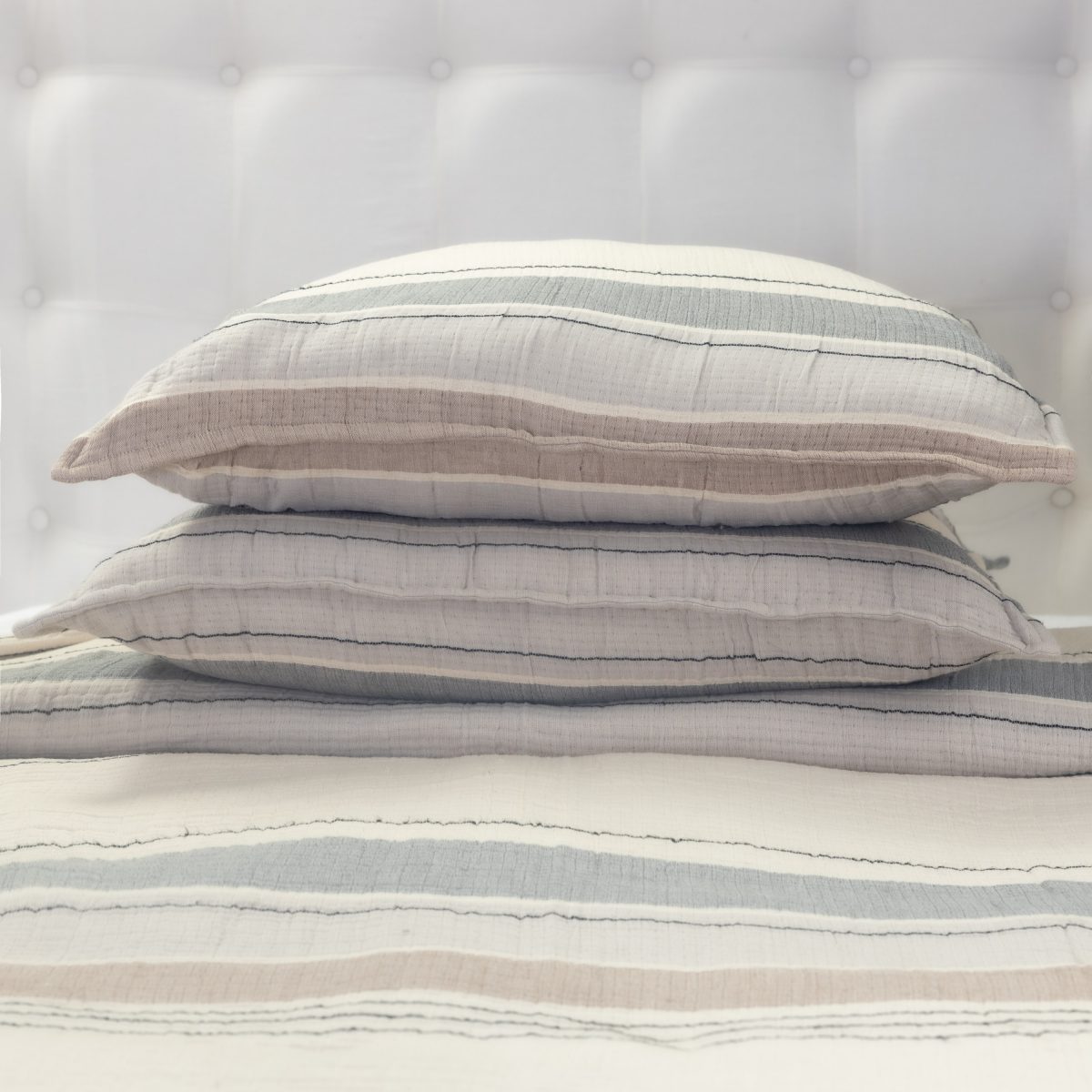 Amity home meyers coverlet in ochre   striped quilted texture