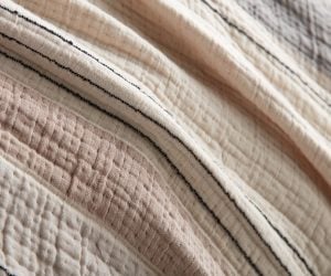 Amity home spencer  meyer collection in natural multi stripe   softly quilted texture