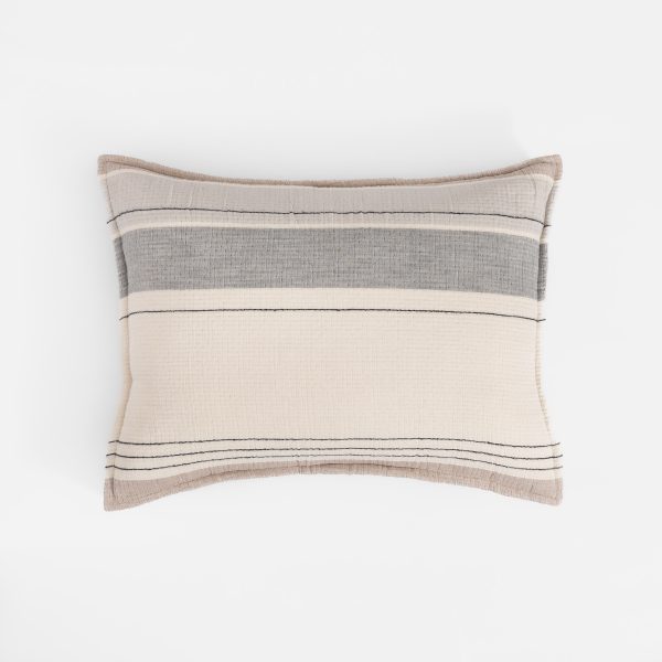 Amity home meyers sham in ochre   striped textured weave