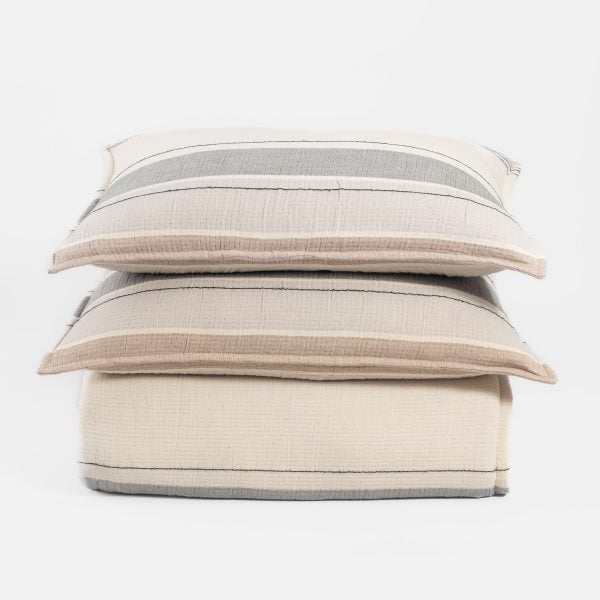 Amity Home Meyers Coverlet in Ochre - Striped Quilted Design