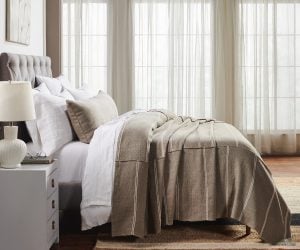 Amity home rhodes coverlet in pewter   vertical stripe pattern