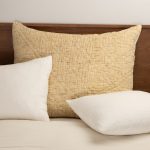 Amity home adley sham in champagne dutch euro   textured woven fabric