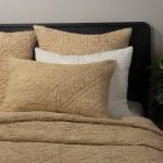 Amity home adley quilt in champagne   textured slub weave